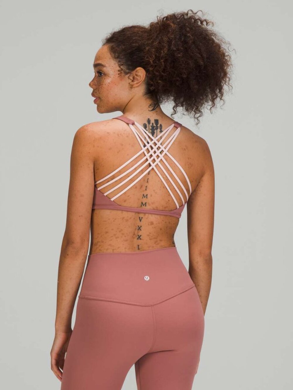 Lululemon Free to Be Bra Wild Light A/B Cup Spiced Chai/Pink Mist 6 EUC